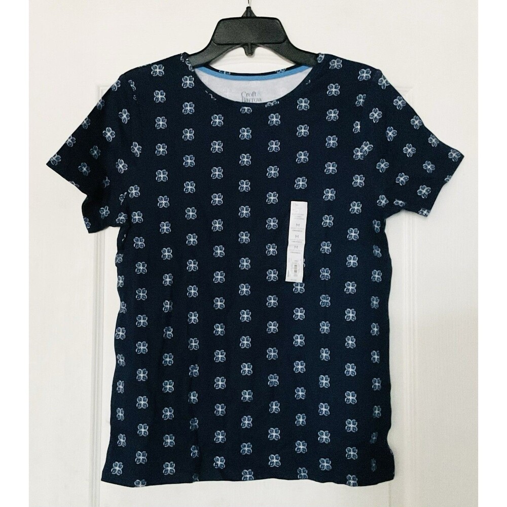 Croft & Barrow Women's Essential Crewneck Tee Size M, Navy Mini Tile